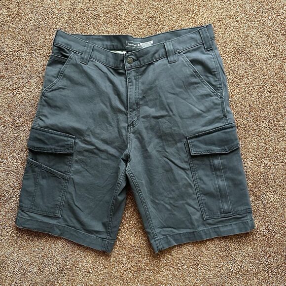 Carhartt Shorts Mens 36 Gray Relaxed Cargo Rugged Flex Canvas Workwear Set Of 2 - Picture 2 of 10